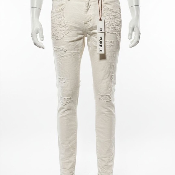 Men's Stylish Cream Skinny Jeans